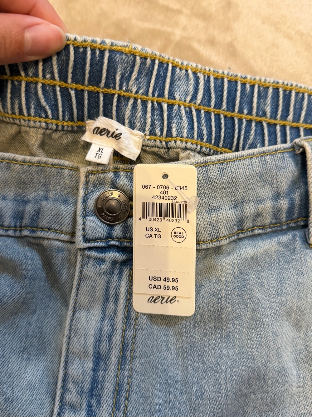 Aerie NWT Daydream Denim Shorts Size XL - Picture 3 of 3